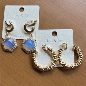Lou & Co Gold and Blue Earrings Set